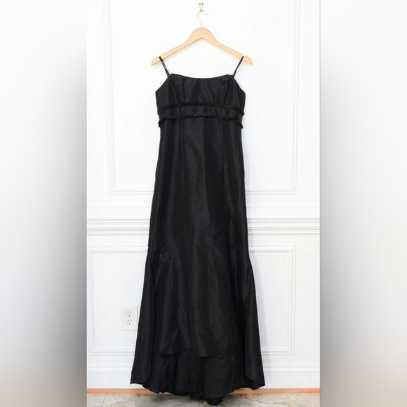 Badgley Mischka Black Strapless Floor Length Mermaid Gown Sz 10 Formal Prom Y2K - Picture 2 of 13